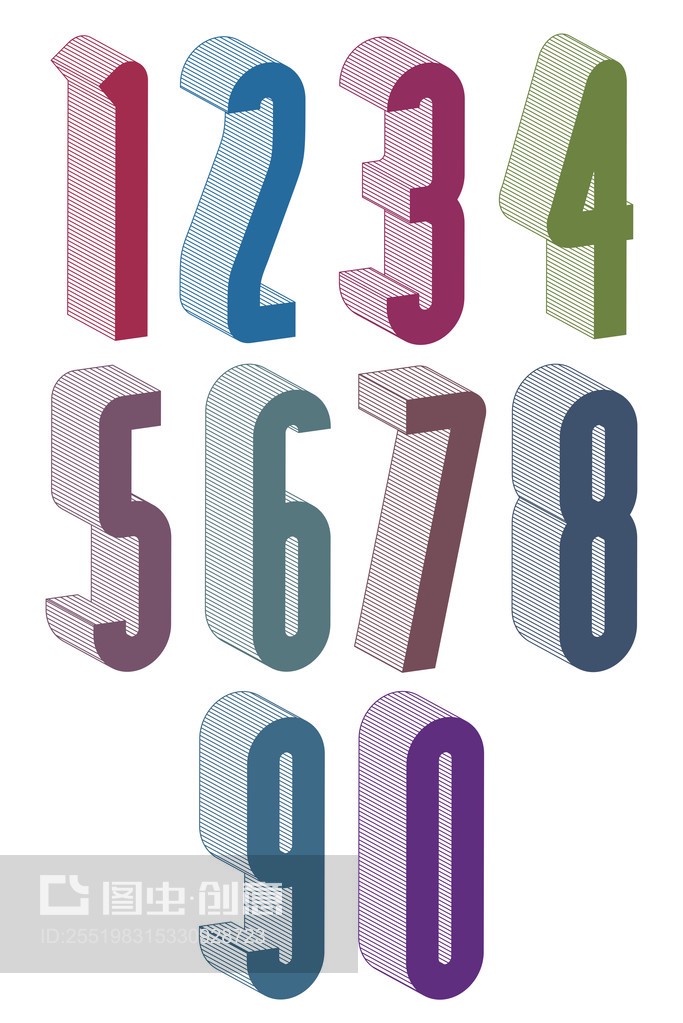 圆形塑造的3D超高数字集 广告设计的创新表达